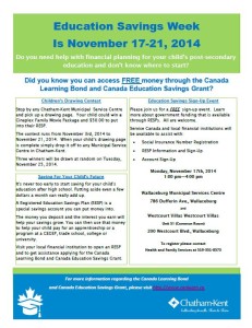 Poster - Chatham-Kent - Education Savings Week